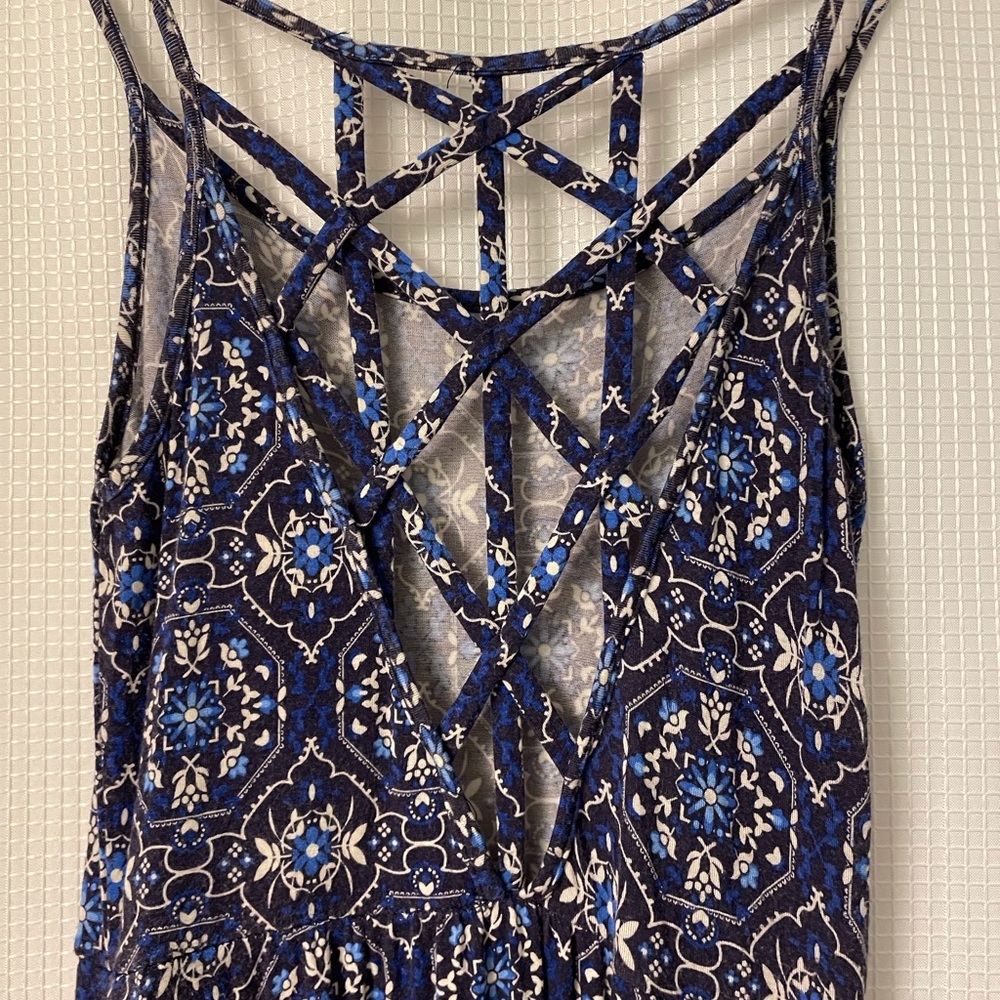 Blue Notes summer dress crisscross tie back